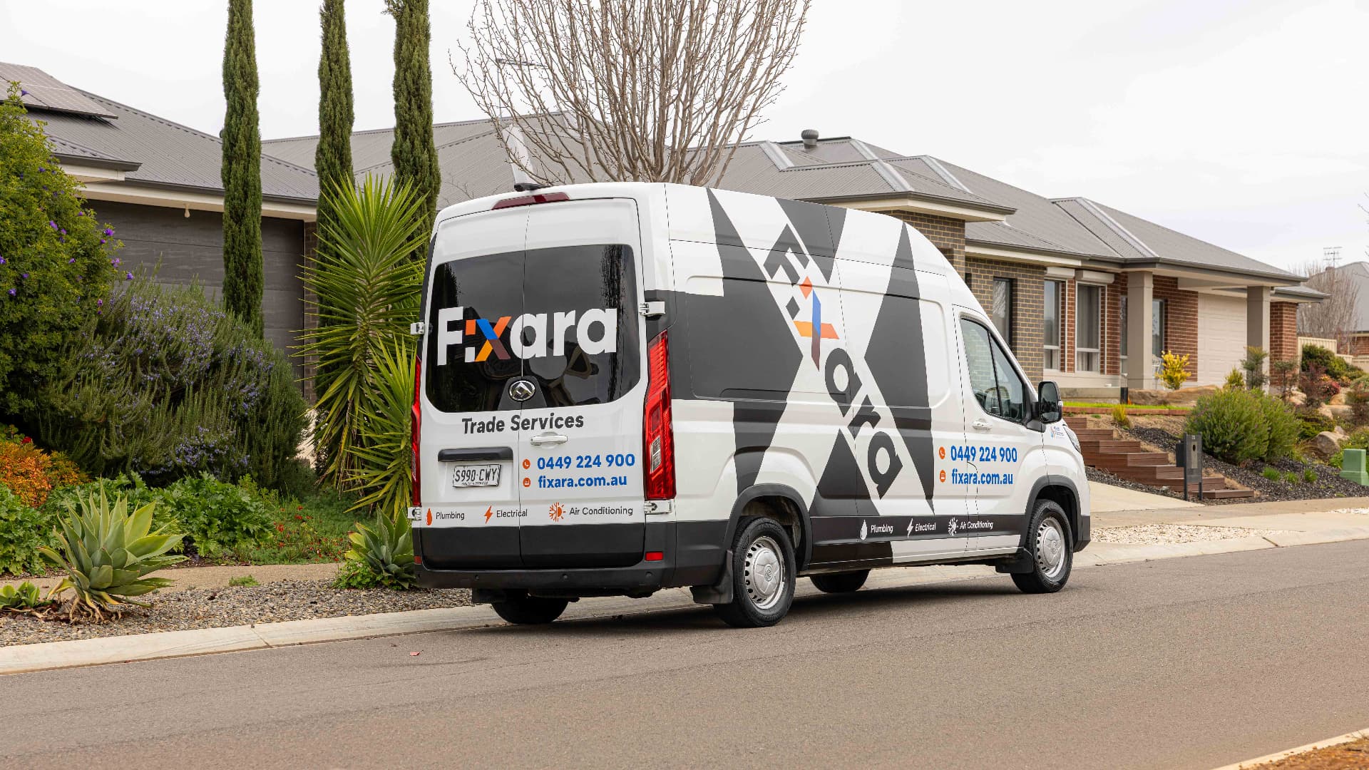 Fixara service van parked outside an Adelaide home